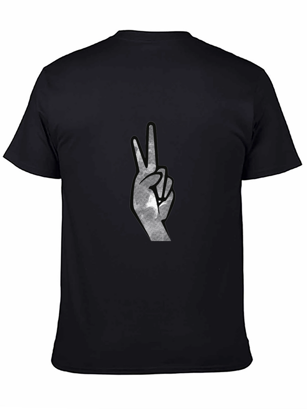 Peace Sign Graphic Tee - Black Cotton Comfort