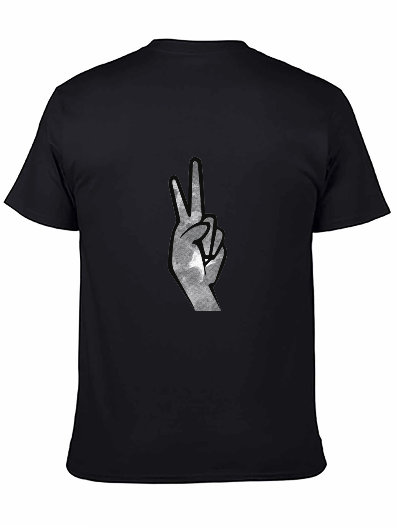 Peace Sign Graphic Tee - Black Cotton Comfort