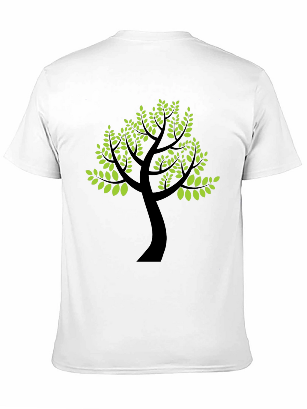 Black T-Shirt with Green Tree Print