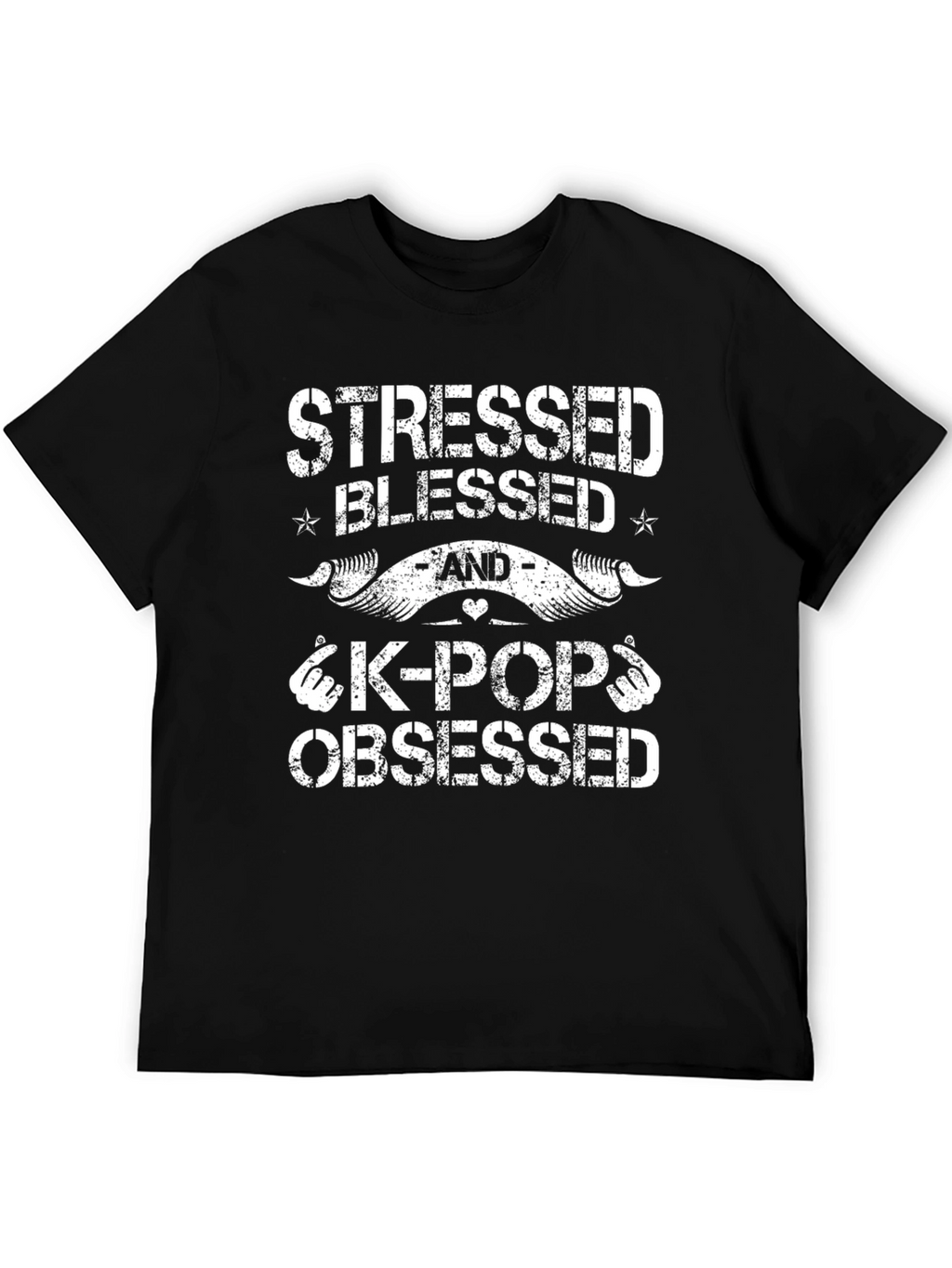 Stressed Blessed K-Pop Obsessed Graphic T-Shirt