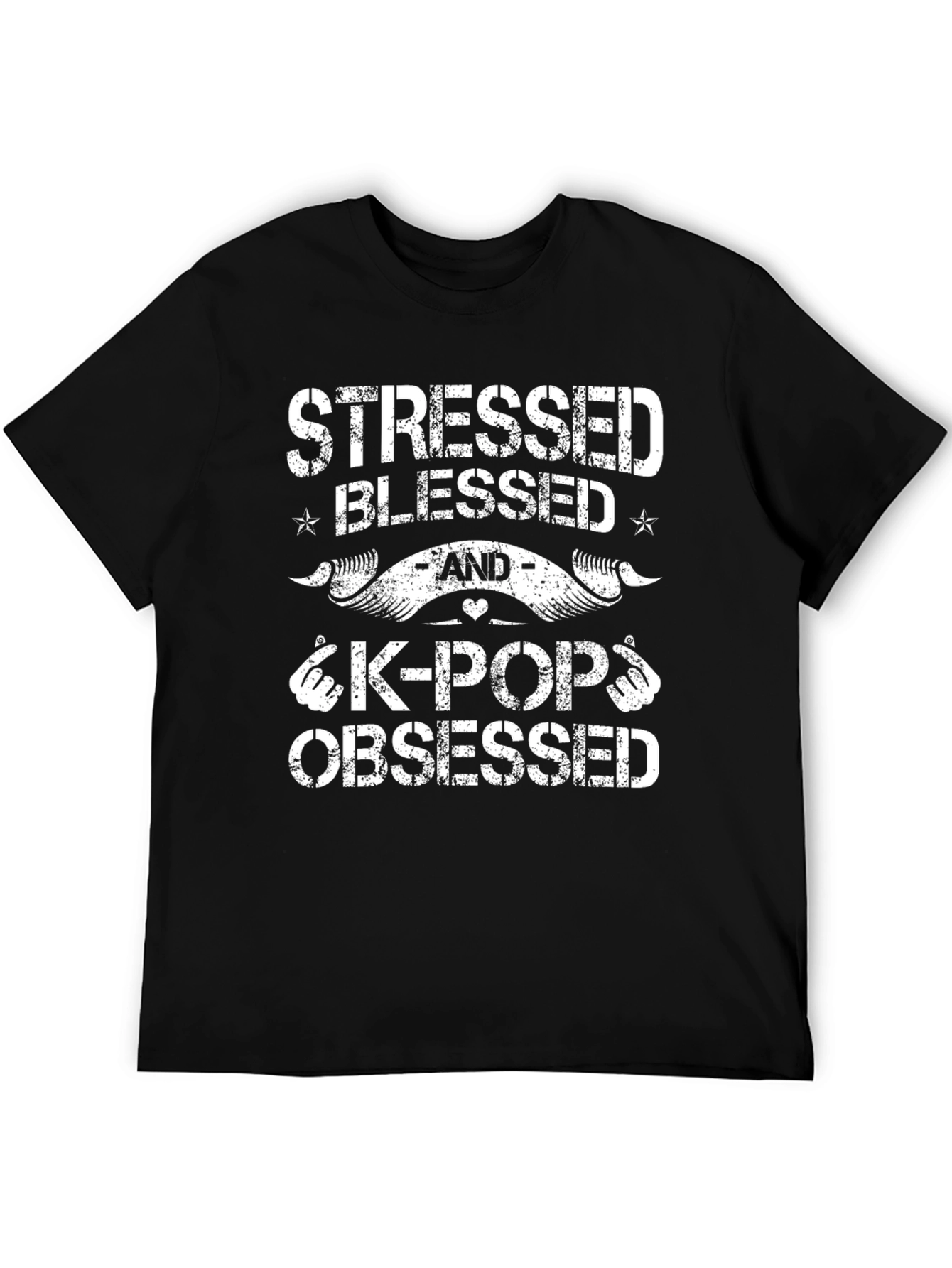 Stressed Blessed K-Pop Obsessed Graphic T-Shirt