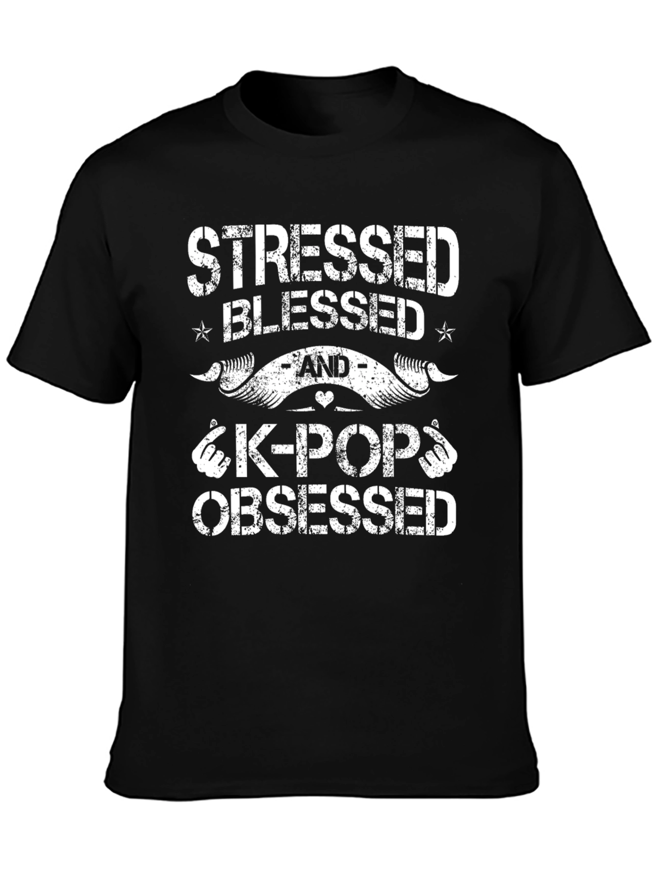 Stressed Blessed K-Pop Obsessed Graphic T-Shirt
