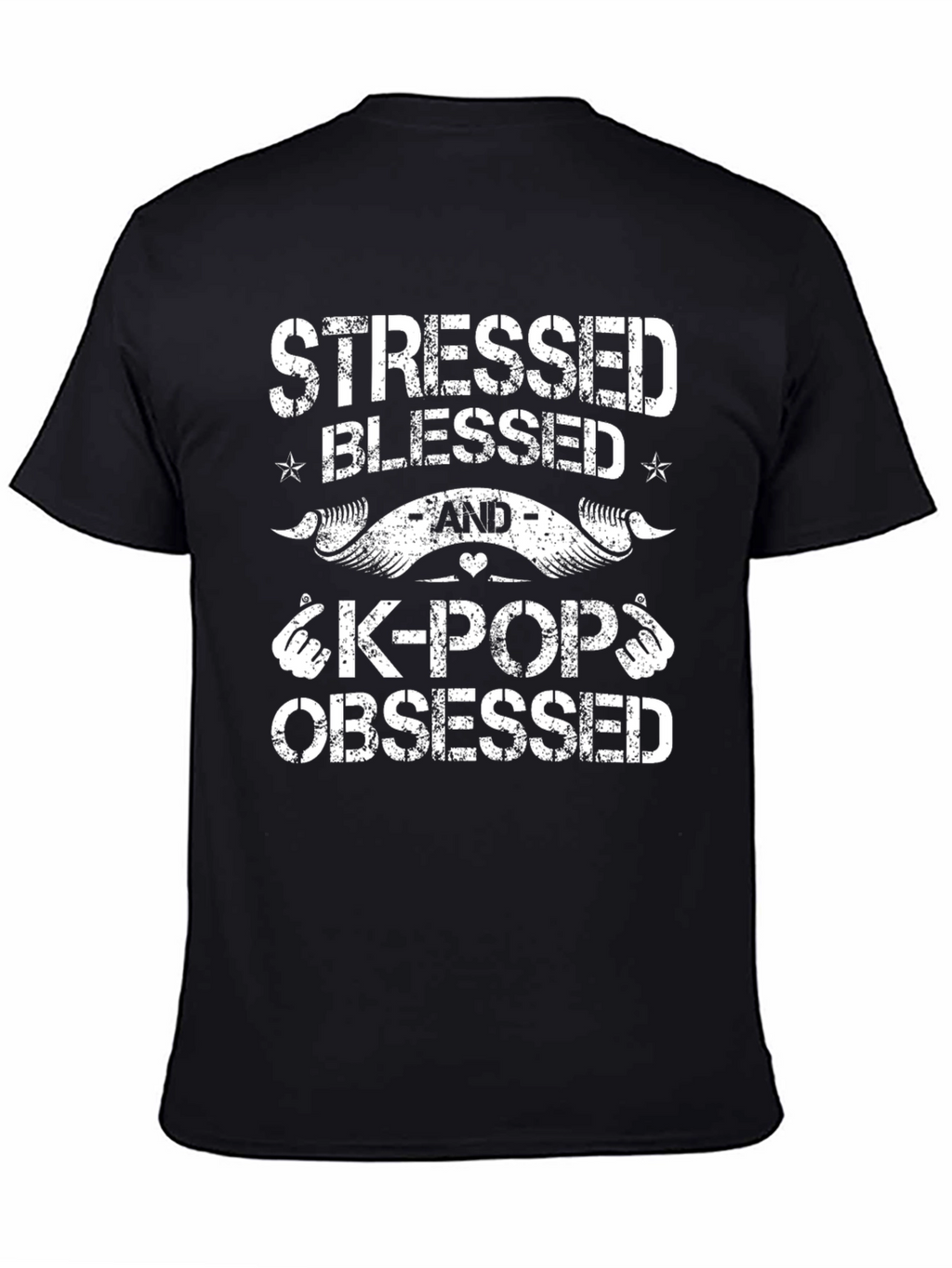 Stressed Blessed K-Pop Obsessed Graphic T-Shirt