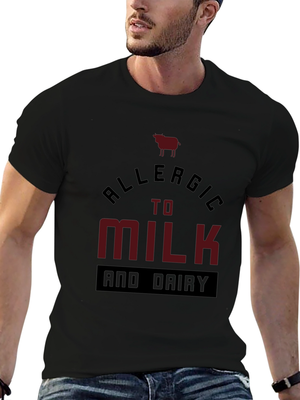 Allergic to Milk and Dairy Graphic Tee