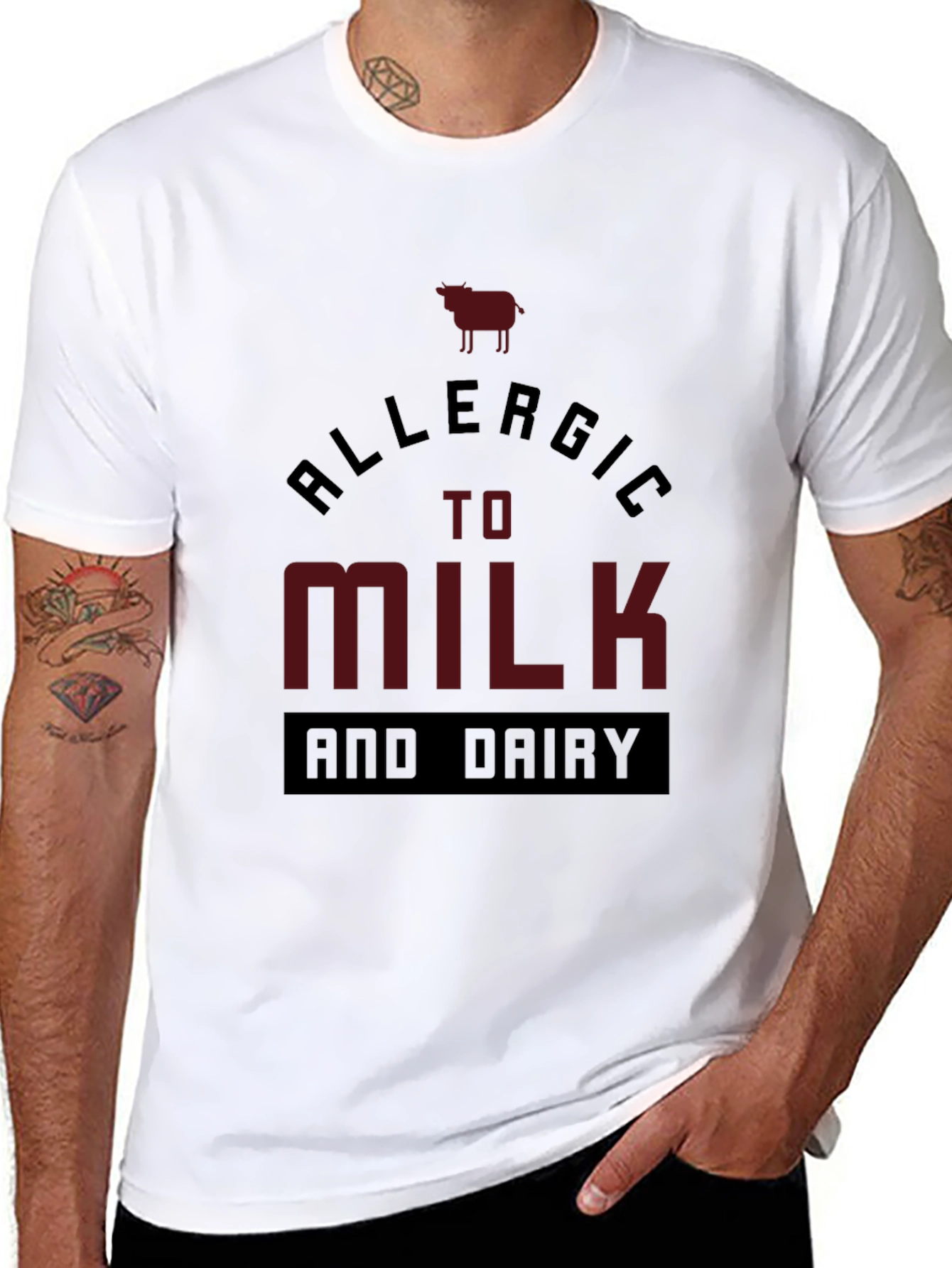 Allergic to Milk and Dairy Graphic Tee