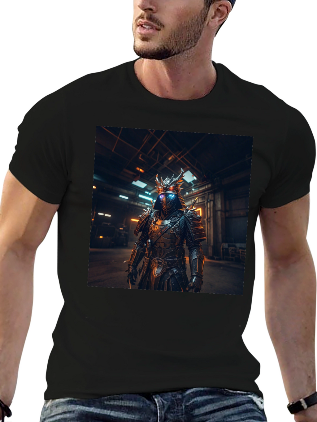 Cyberpunk Samurai Black T-Shirt