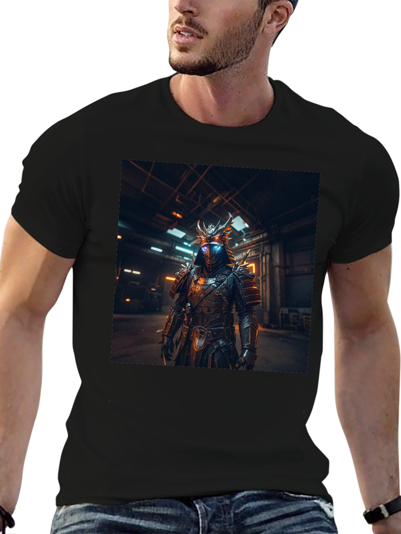 Cyberpunk Samurai Black T-Shirt