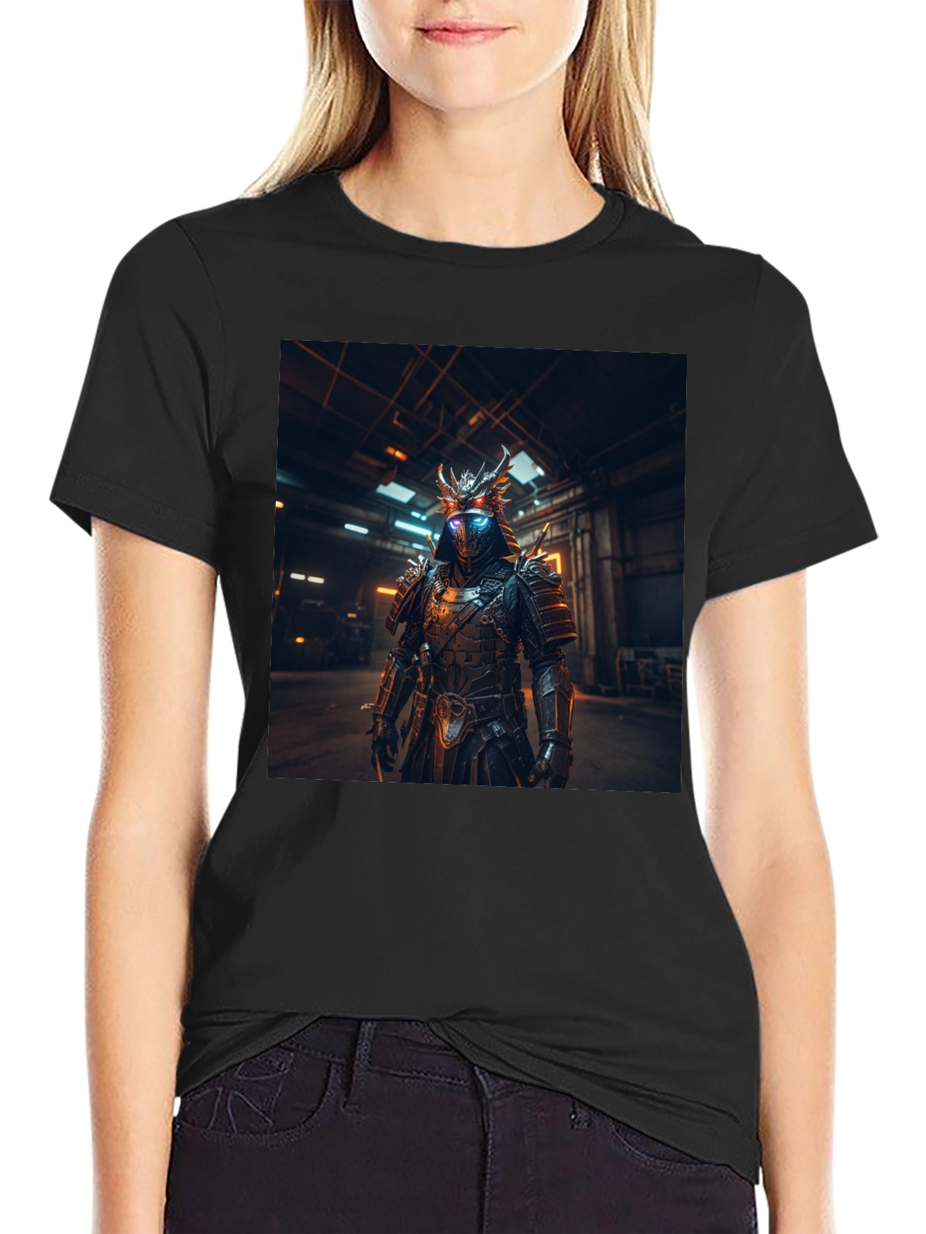 Cyberpunk Samurai Black T-Shirt