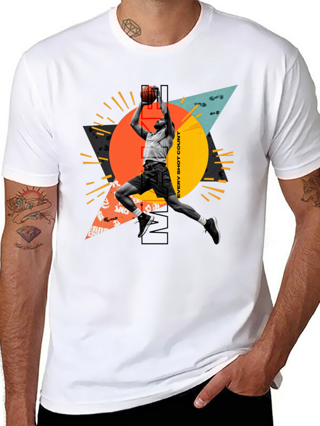 Basketball Player Graphic T-Shirt - Every Shot Counts
