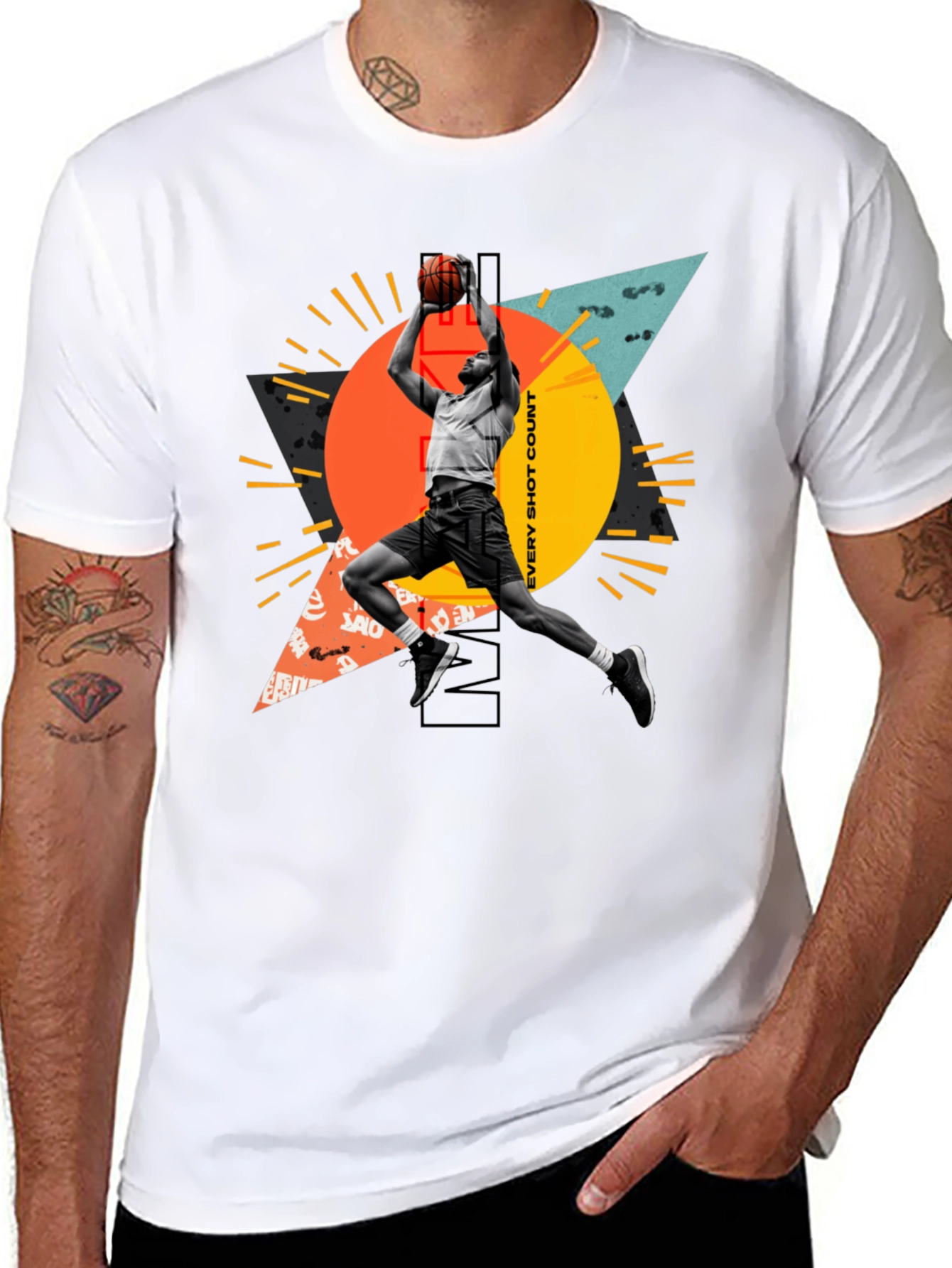 Basketball Player Graphic T-Shirt - Every Shot Counts