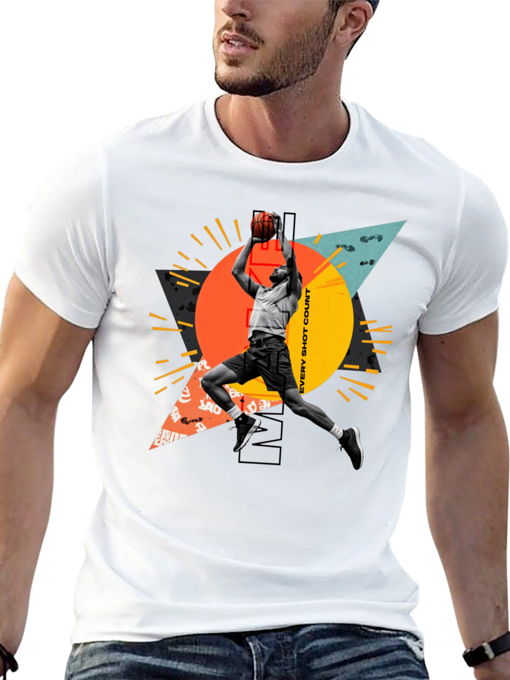 Basketball Player Graphic T-Shirt - Every Shot Counts