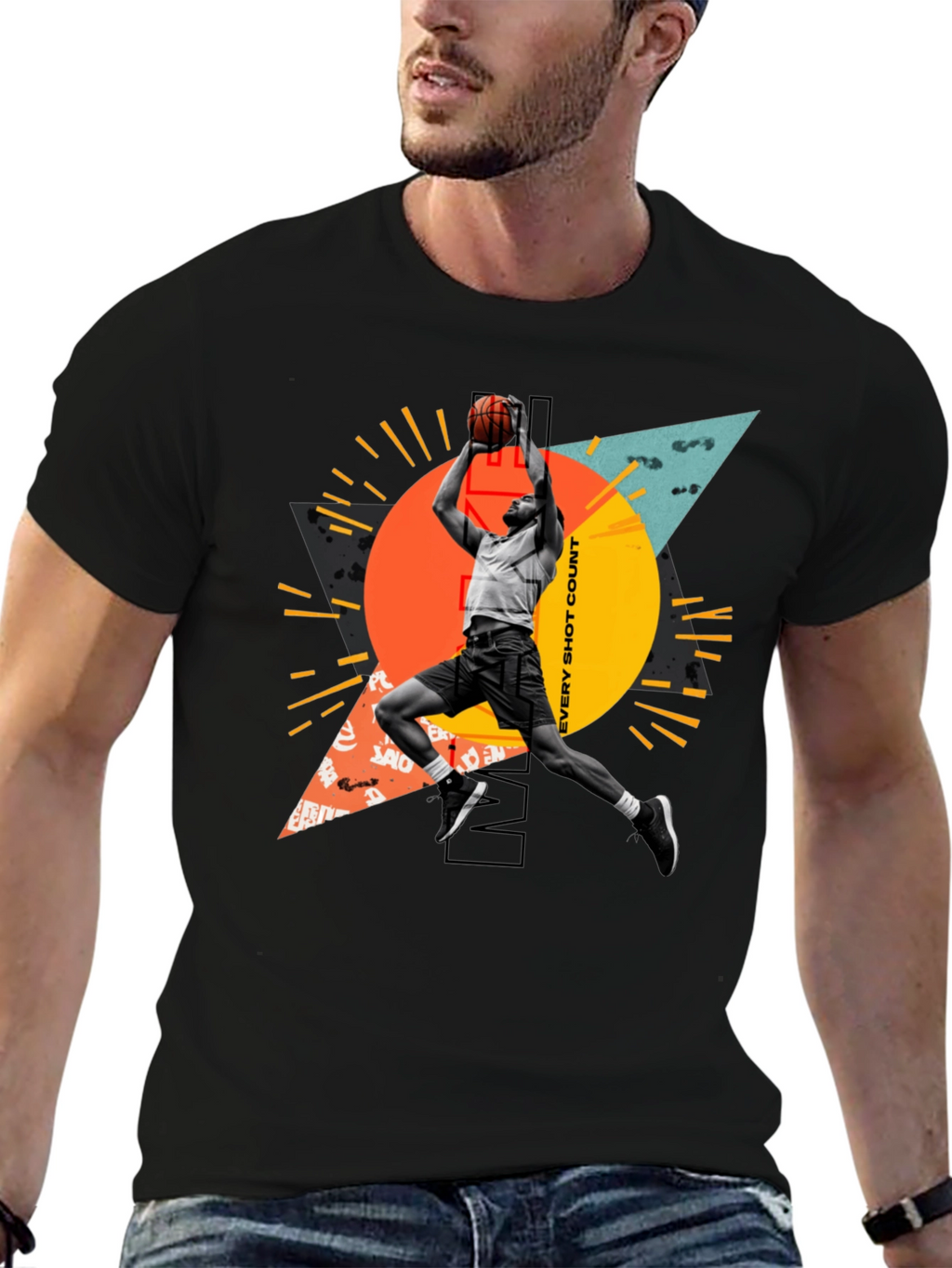 Basketball Player Graphic T-Shirt - Every Shot Counts