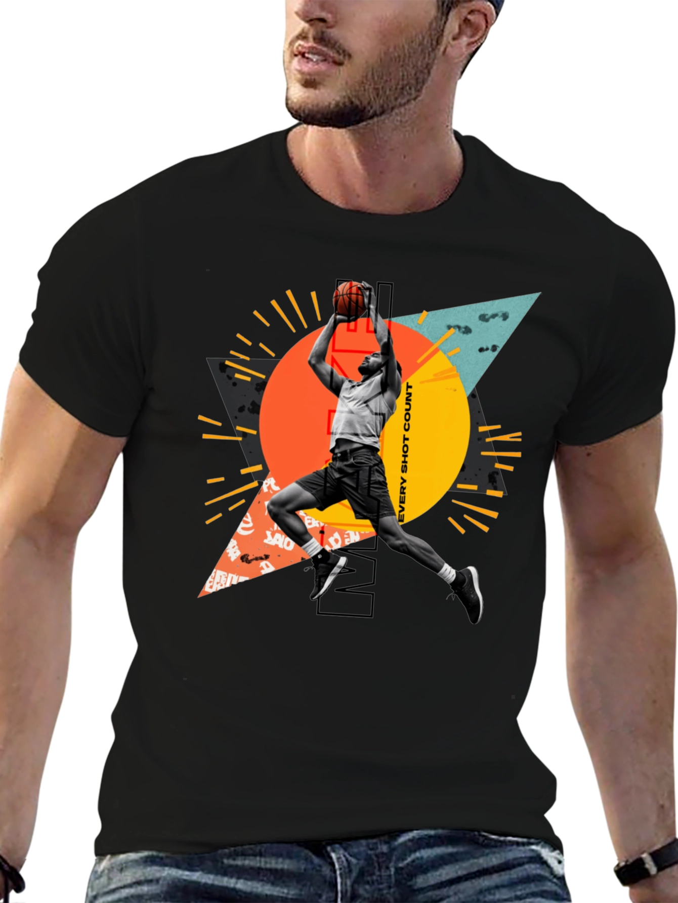 Basketball Player Graphic T-Shirt - Every Shot Counts