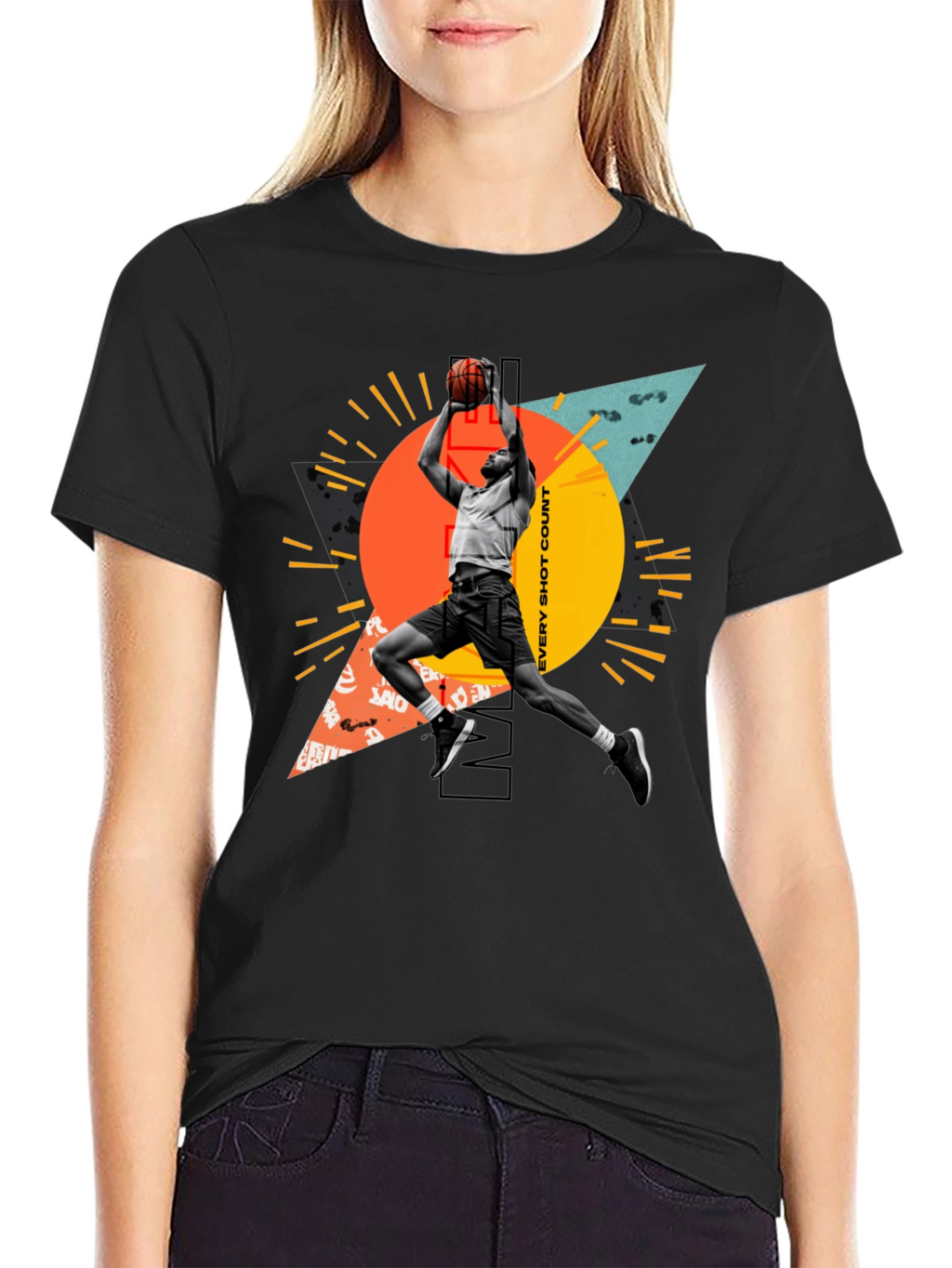 Basketball Player Graphic T-Shirt - Every Shot Counts