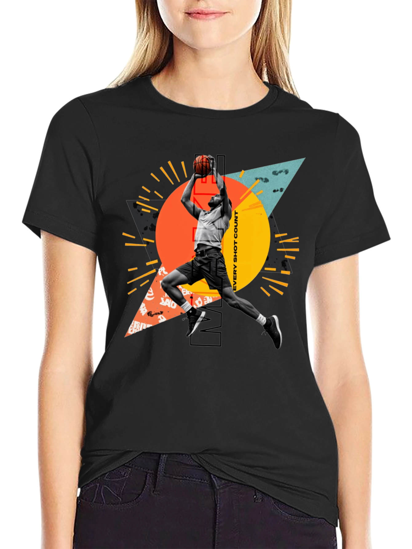 Basketball Player Graphic T-Shirt - Every Shot Counts