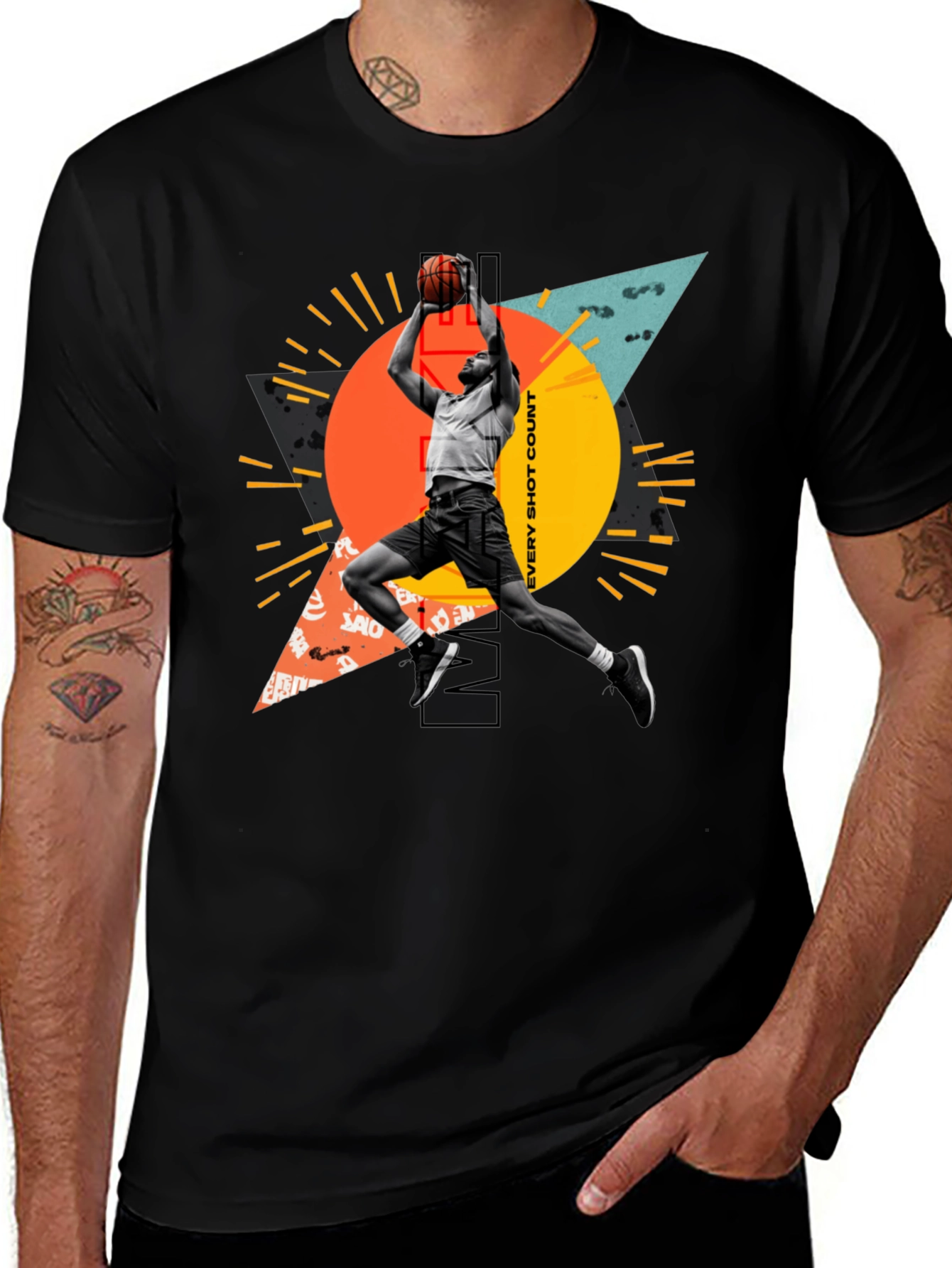 Basketball Player Graphic T-Shirt - Every Shot Counts