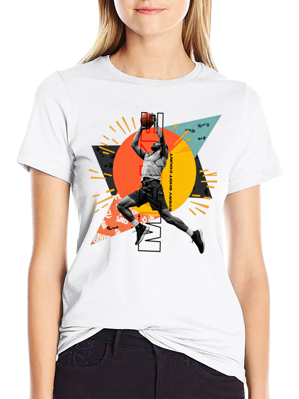 Basketball Player Graphic T-Shirt - Every Shot Counts