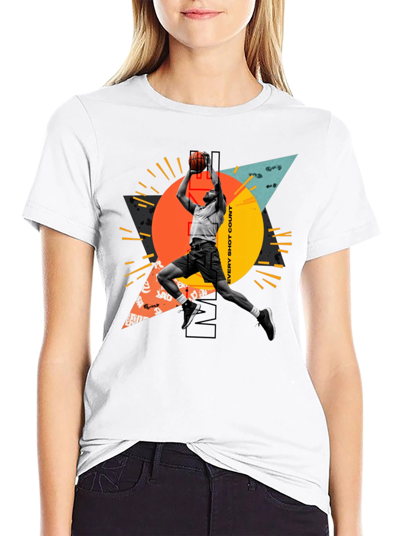 Basketball Player Graphic T-Shirt - Every Shot Counts
