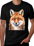 Fox Graphic Print Black T-Shirt