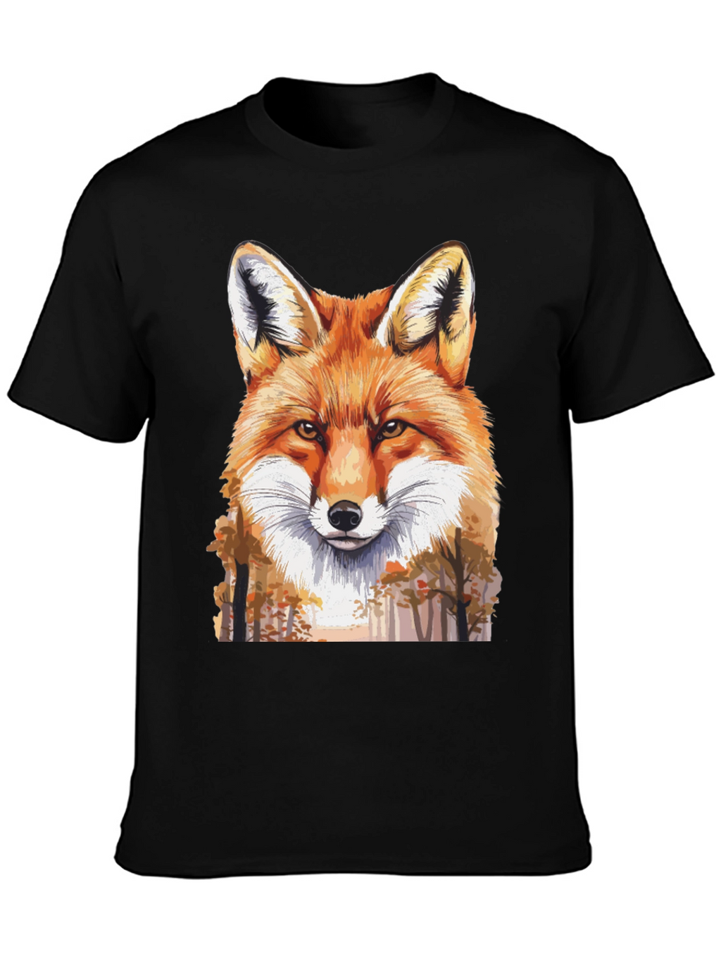 Fox Graphic Print Black T-Shirt