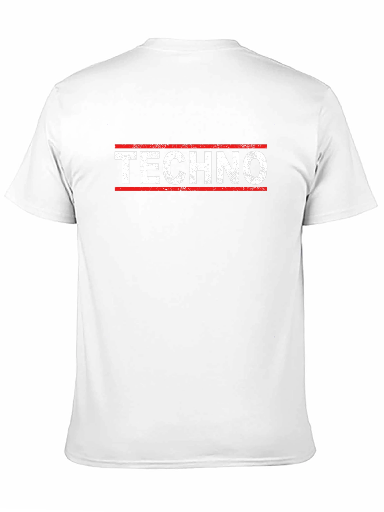 Techno T-Shirt - Red & White Design on Black