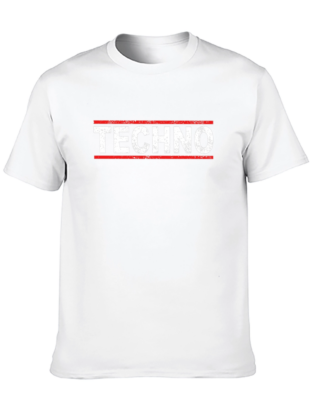 Techno T-Shirt - Red & White Design on Black