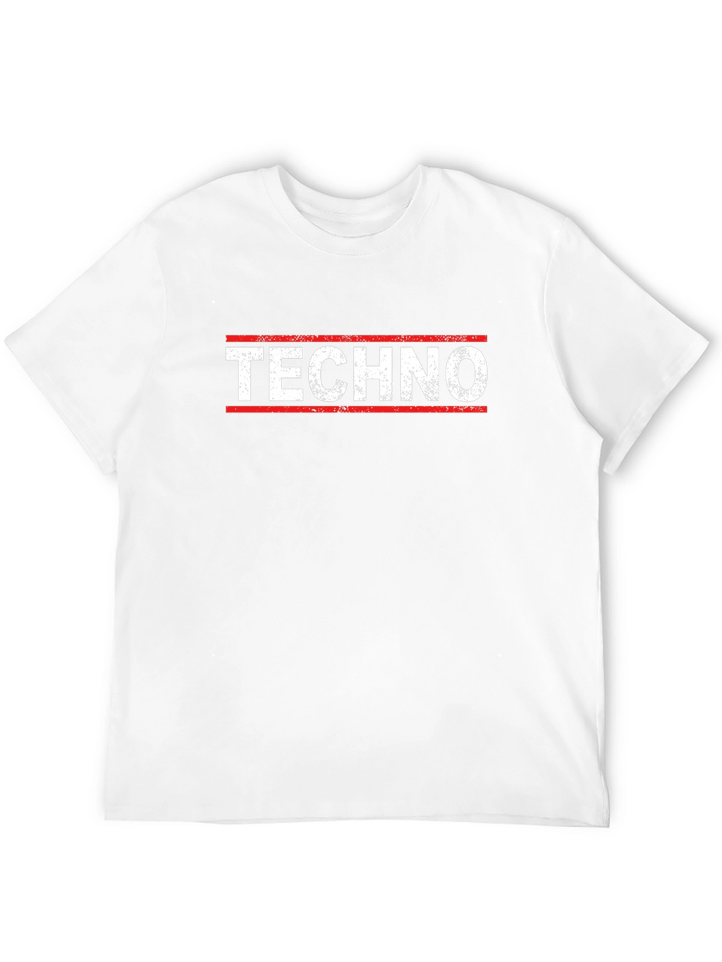 Techno T-Shirt - Red & White Design on Black