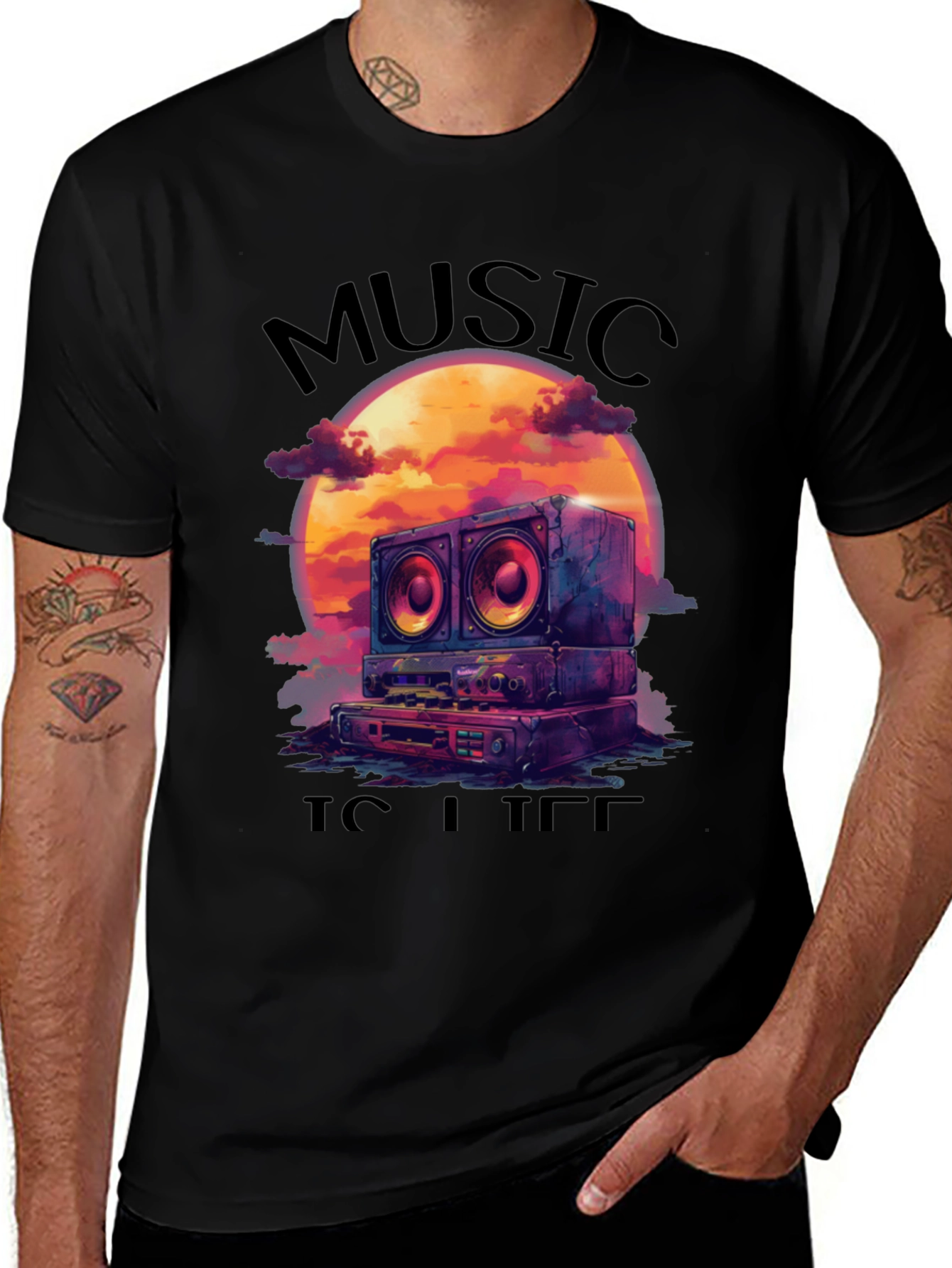Music is Life Graphic Tee