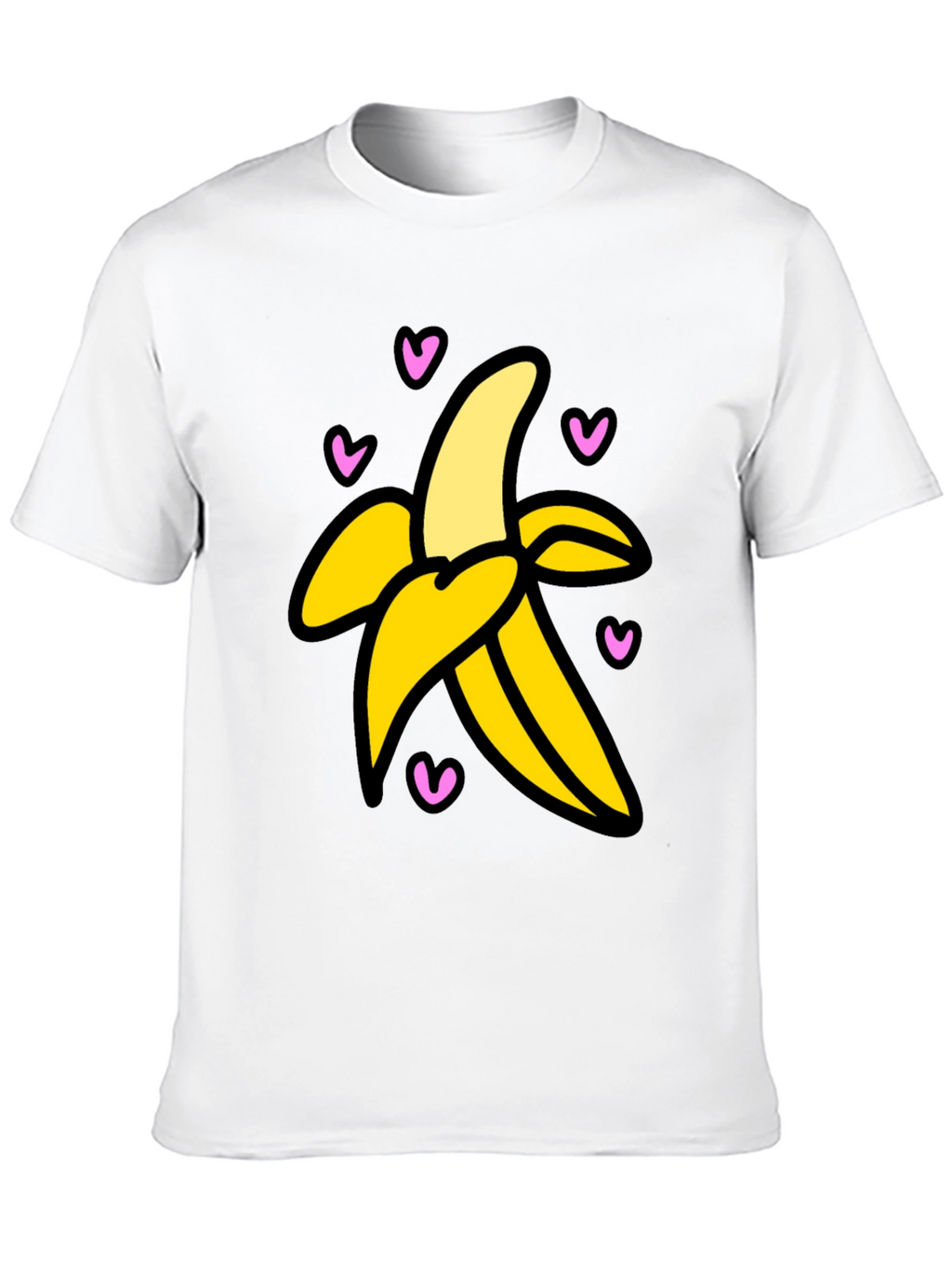 Banana Love Graphic Tee - Black Cotton T-Shirt