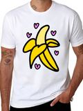 Banana Love Graphic Tee - Black Cotton T-Shirt