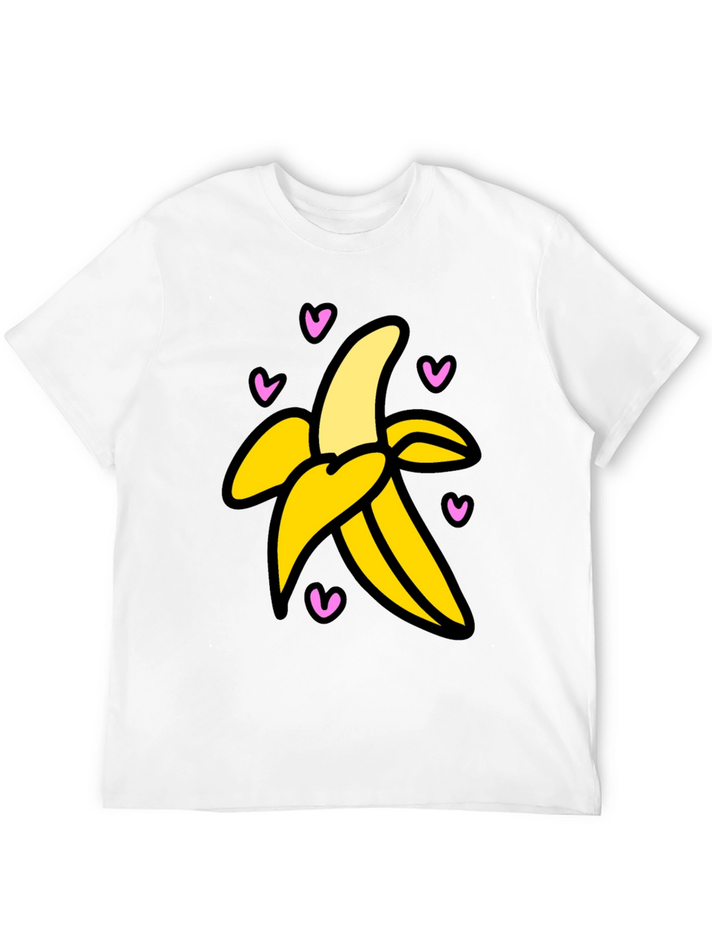Banana Love Graphic Tee - Black Cotton T-Shirt