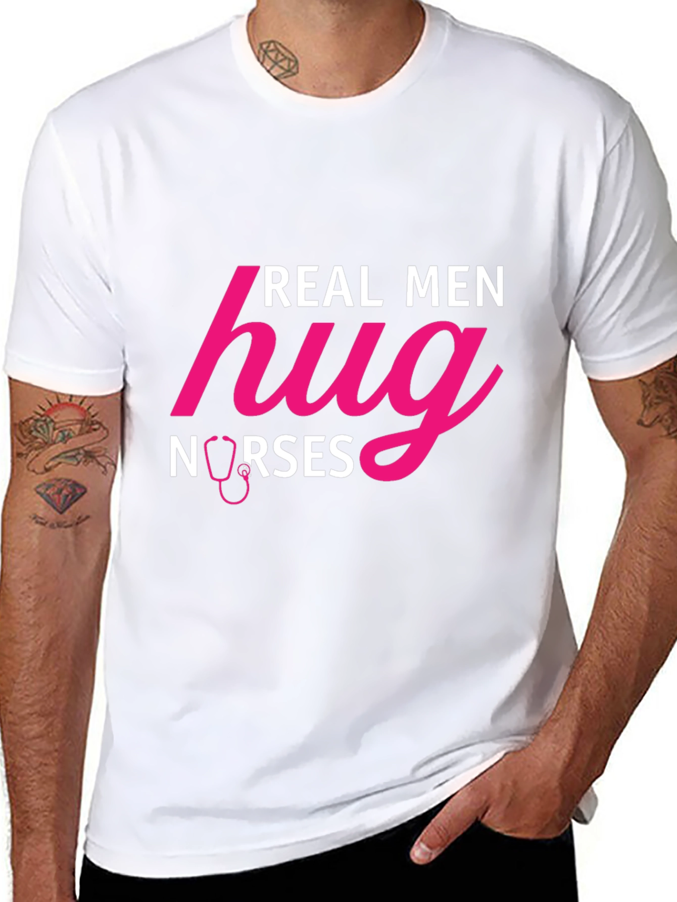 Real Men Hug Nurses Graphic T-Shirt