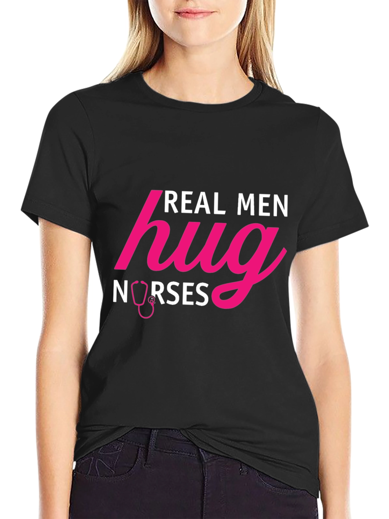 Real Men Hug Nurses Graphic T-Shirt