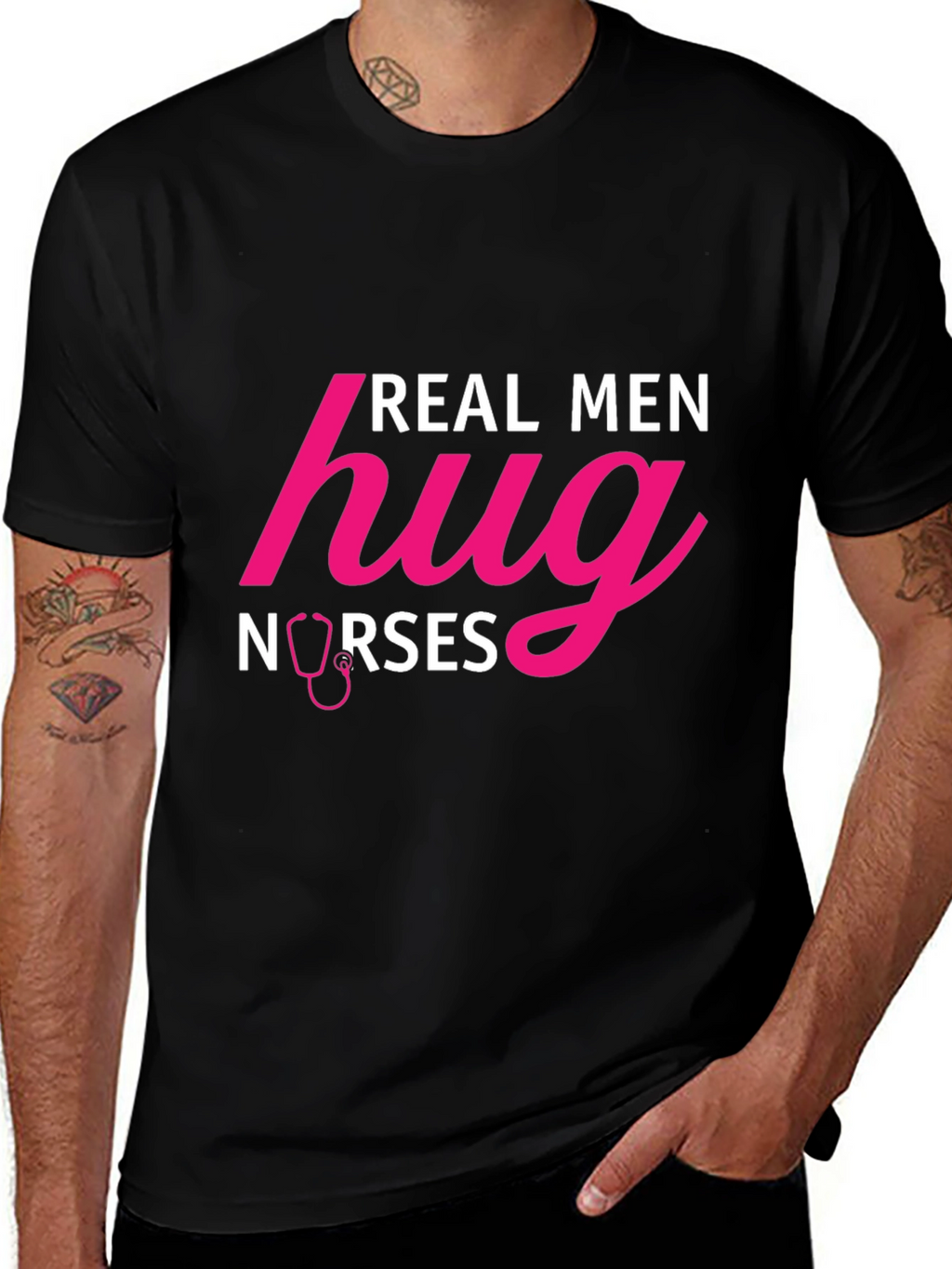 Real Men Hug Nurses Graphic T-Shirt