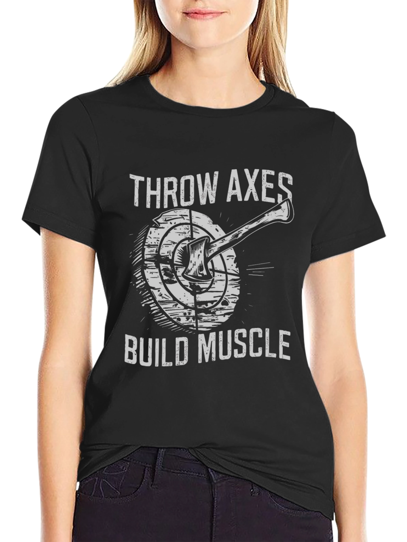 Throw Axes Build Muscle Graphic Tee