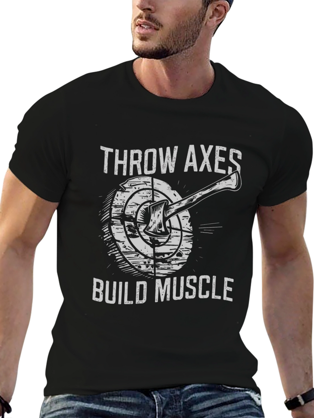 Throw Axes Build Muscle Graphic Tee