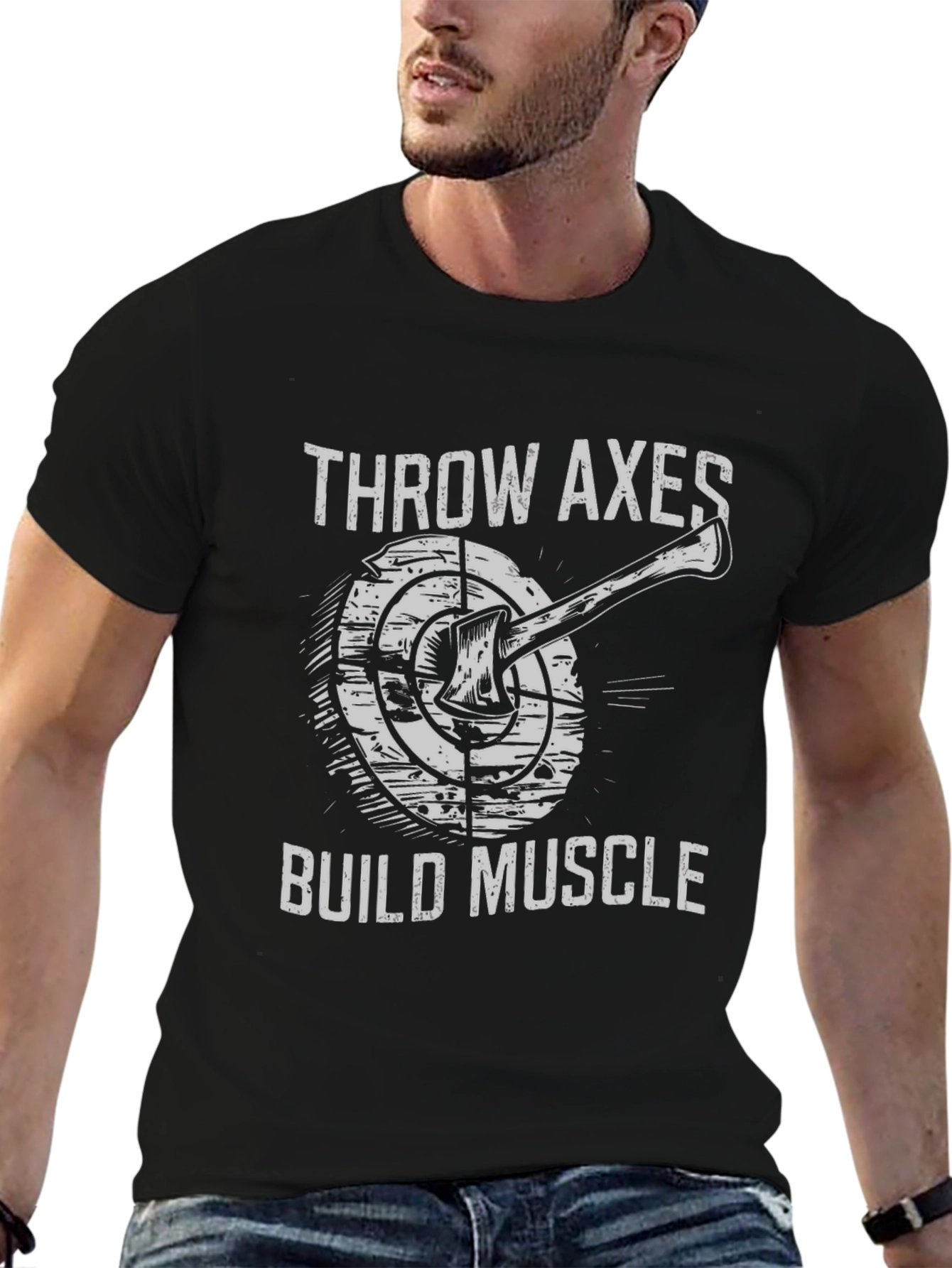 Throw Axes Build Muscle Graphic Tee