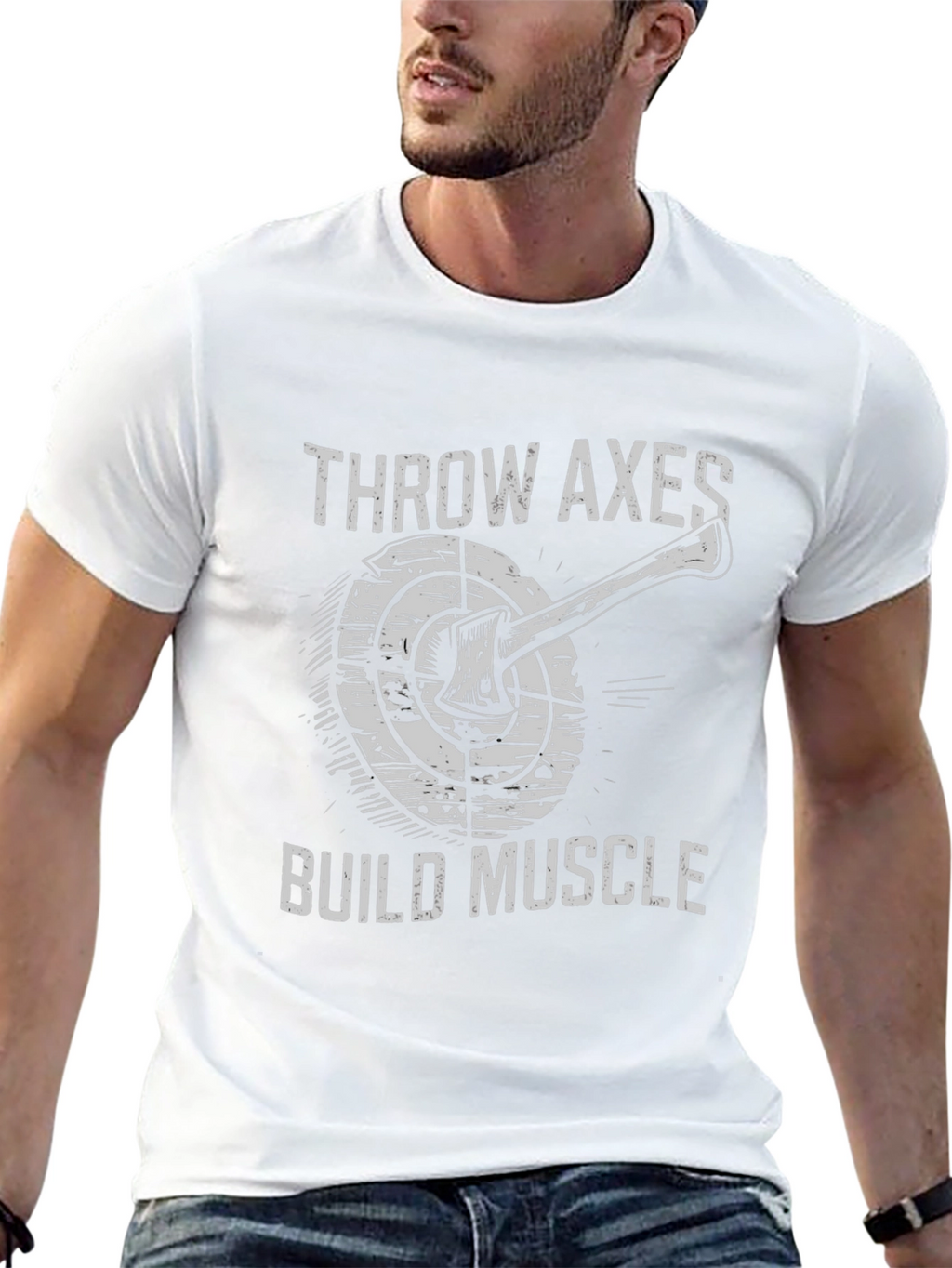 Throw Axes Build Muscle Graphic Tee