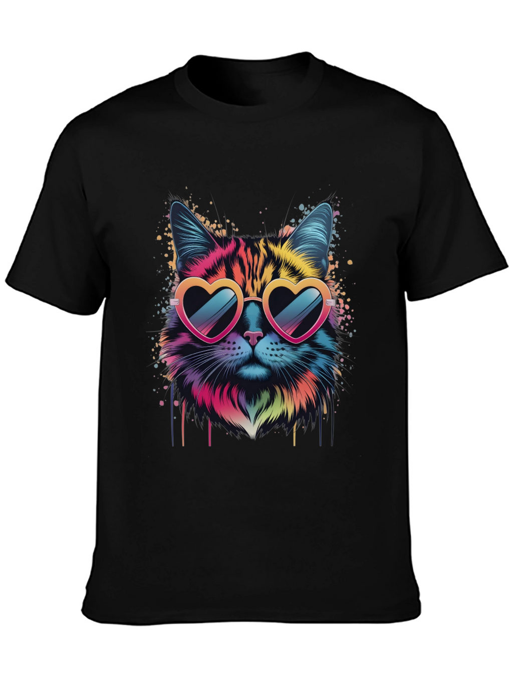 Cool Cat Graphic Tee - Heart Sunglasses