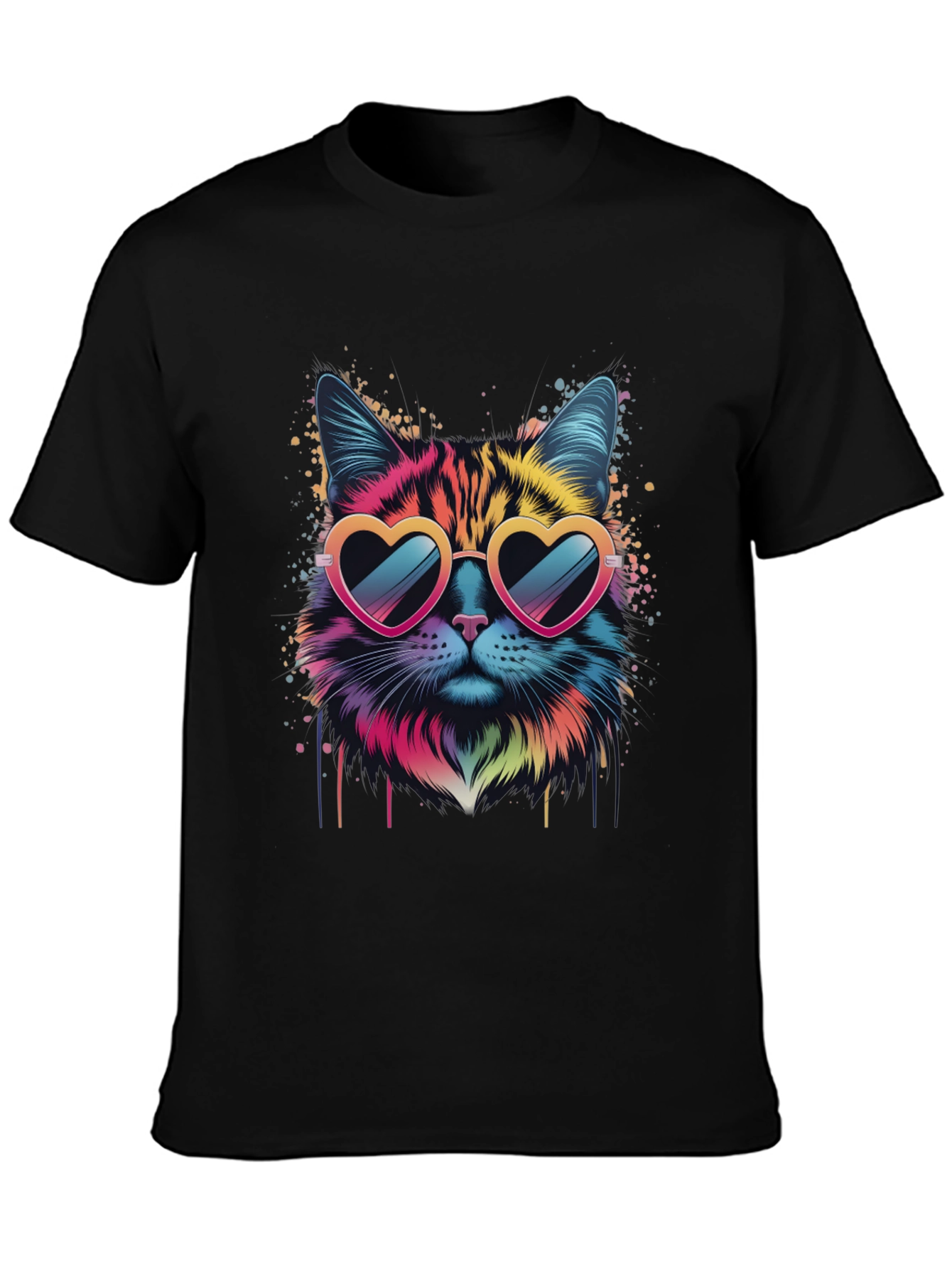 Cool Cat Graphic Tee - Heart Sunglasses