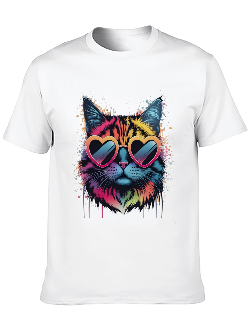 Cool Cat Graphic Tee - Heart Sunglasses
