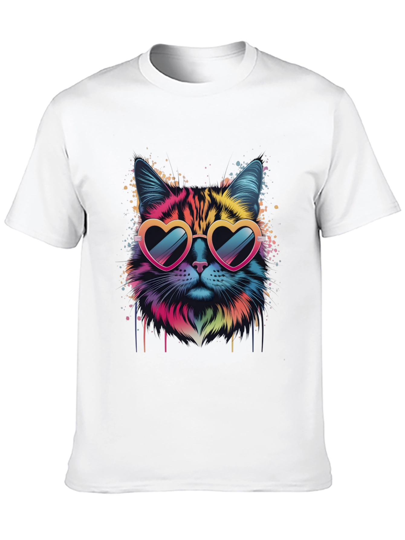 Cool Cat Graphic Tee - Heart Sunglasses