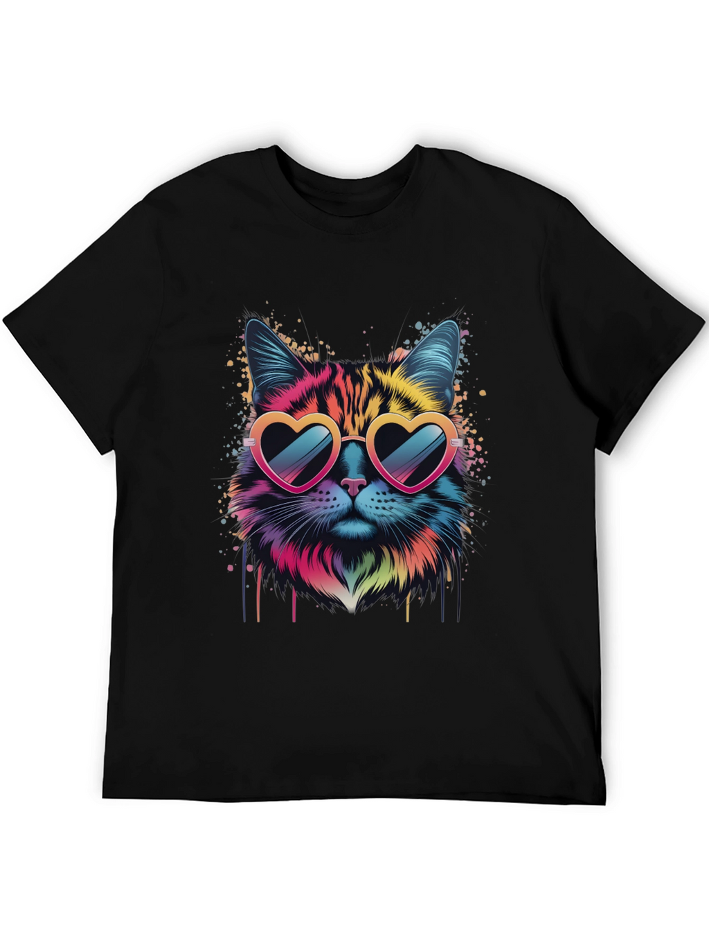 Cool Cat Graphic Tee - Heart Sunglasses