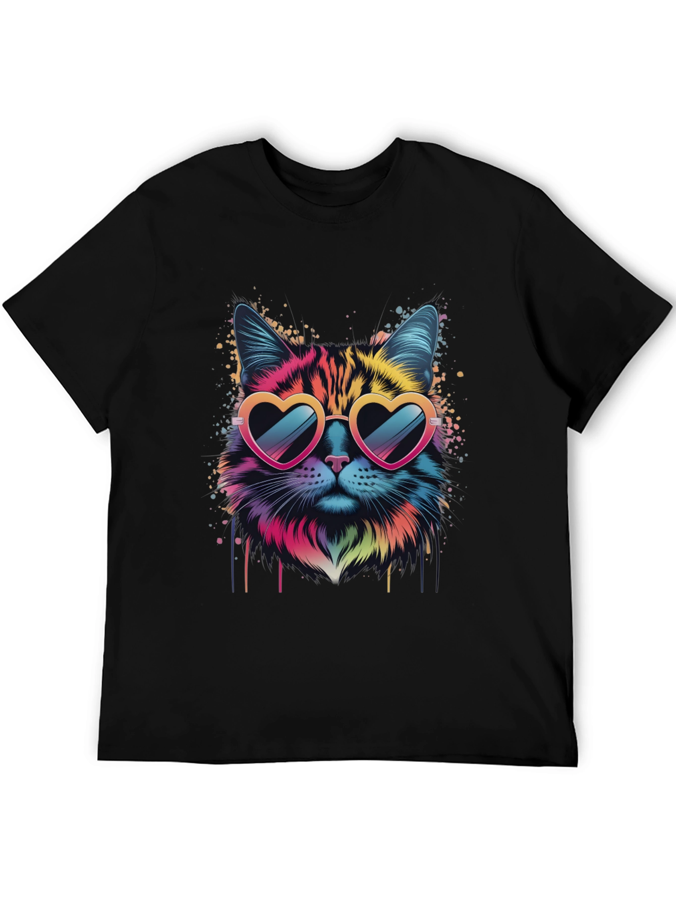 Cool Cat Graphic Tee - Heart Sunglasses