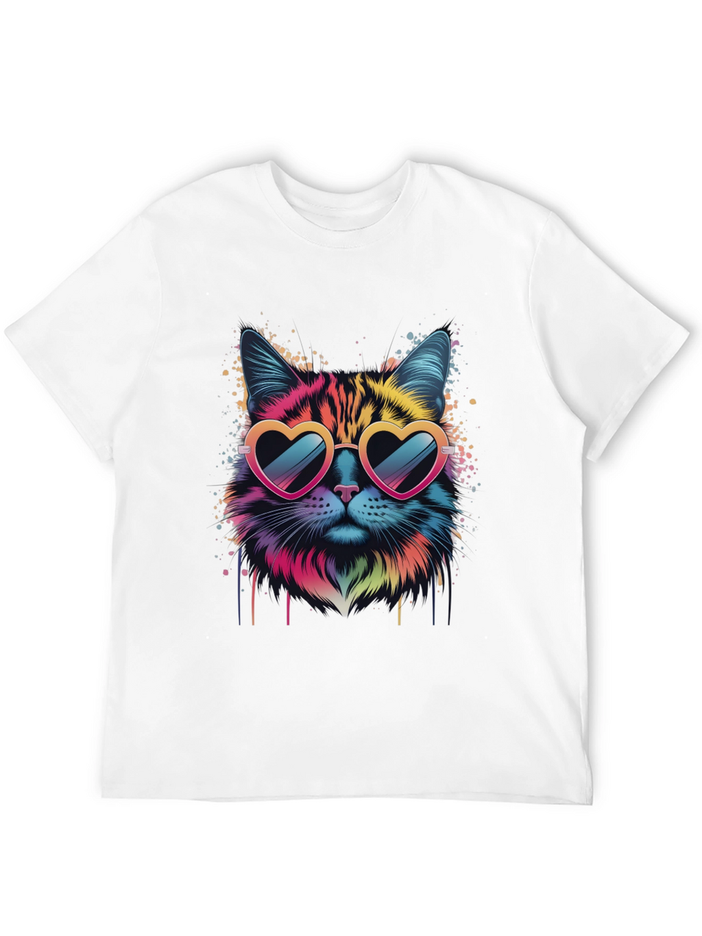 Cool Cat Graphic Tee - Heart Sunglasses