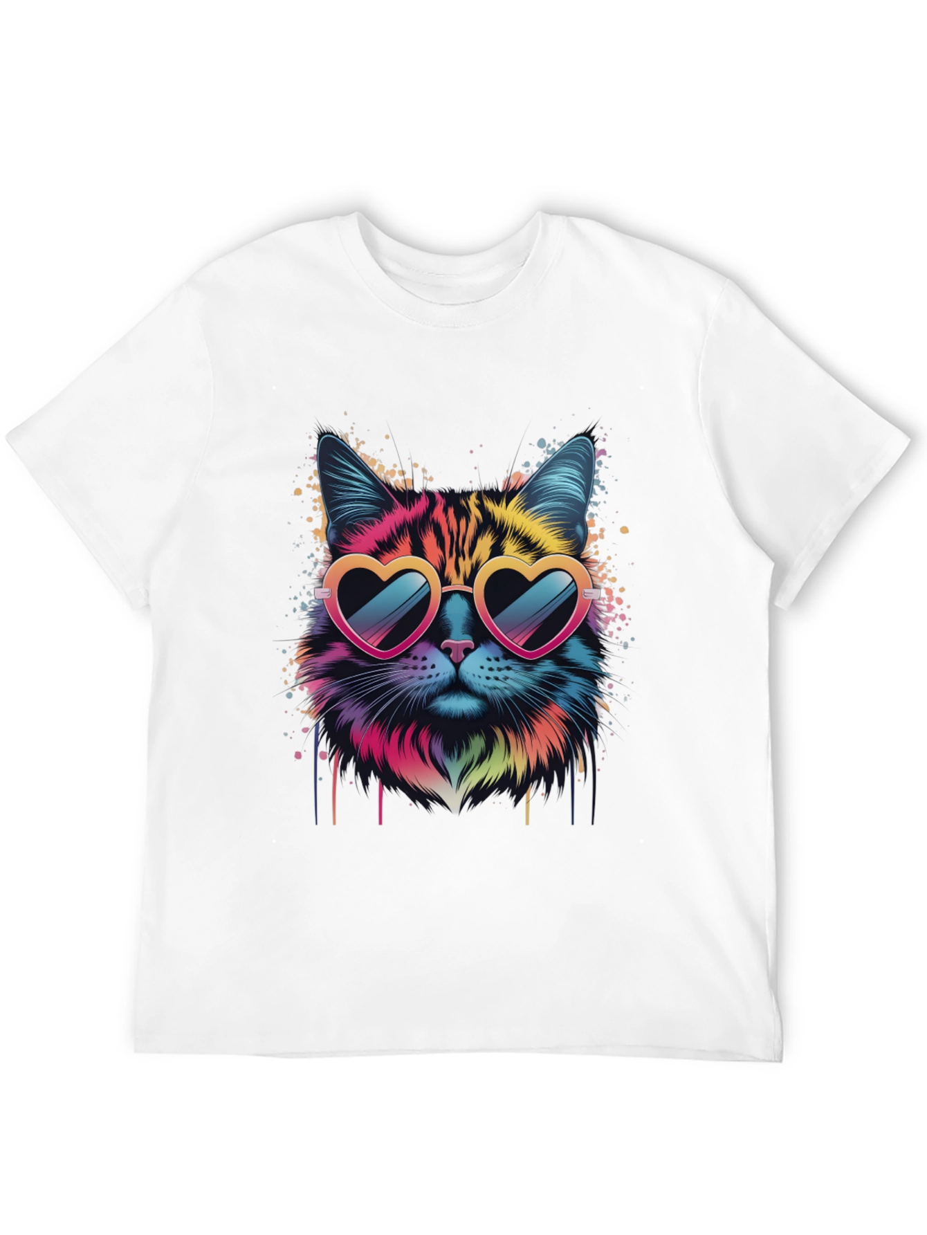 Cool Cat Graphic Tee - Heart Sunglasses