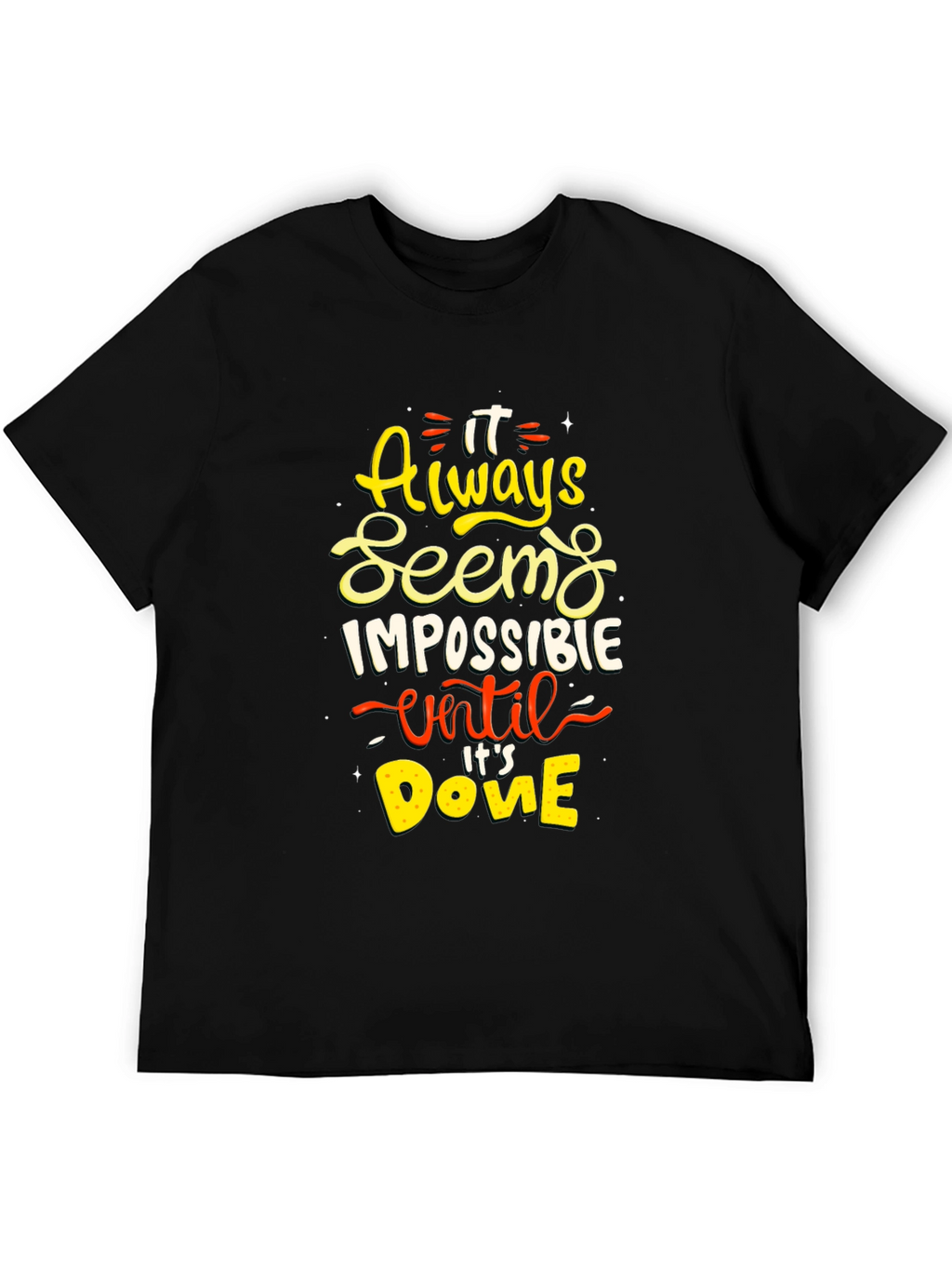 Motivational Impossible Graphic Tee - Black T-Shirt