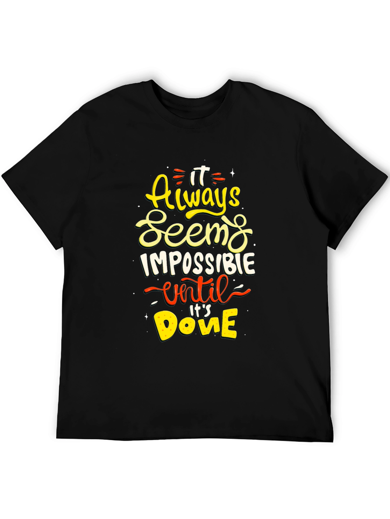 Motivational Impossible Graphic Tee - Black T-Shirt