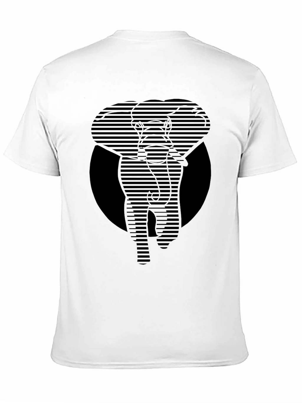 Striped Elephant Graphic Tee - Modern Animal Print Shirt
