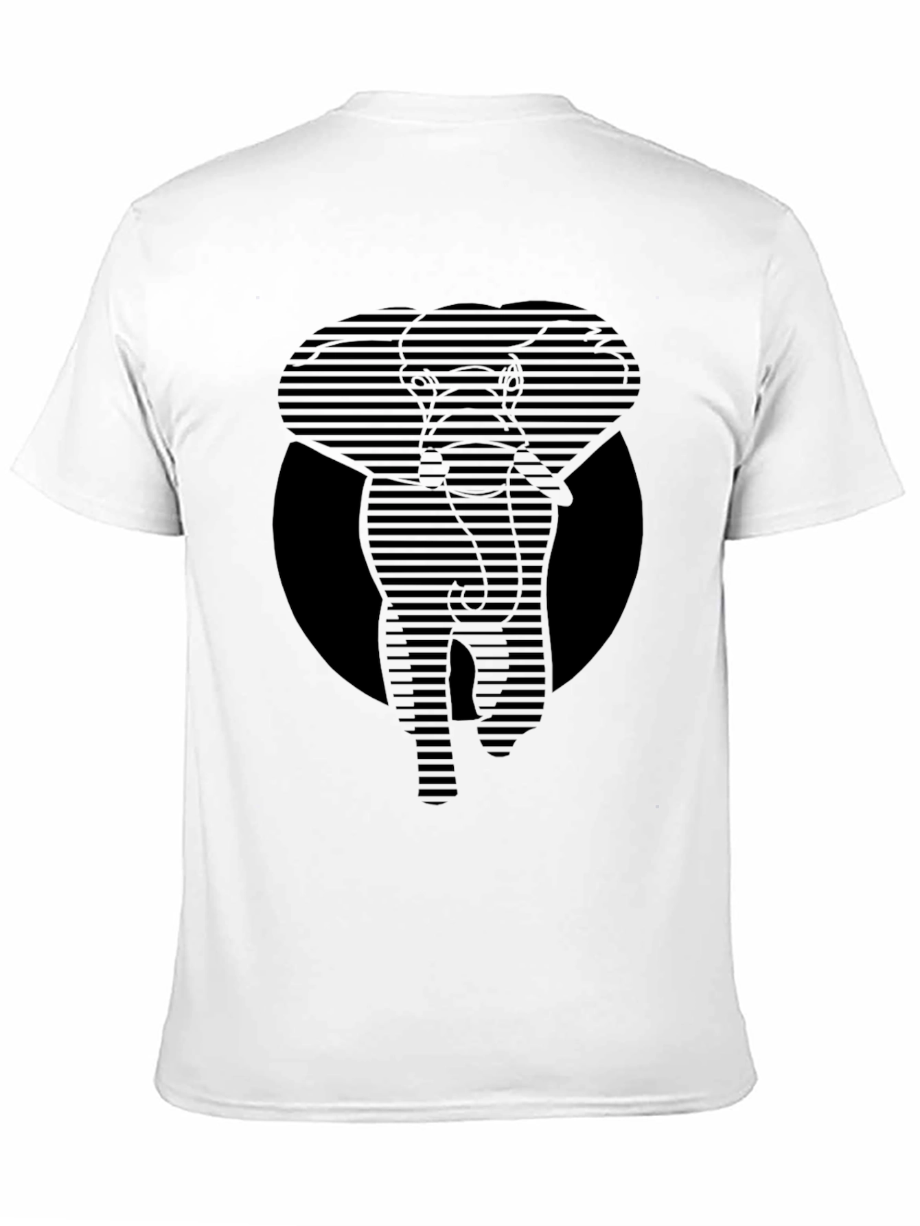 Striped Elephant Graphic Tee - Modern Animal Print Shirt